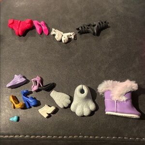 Barbie Doll Accessories Set - Pink, Black, Purple, Blue, Gold